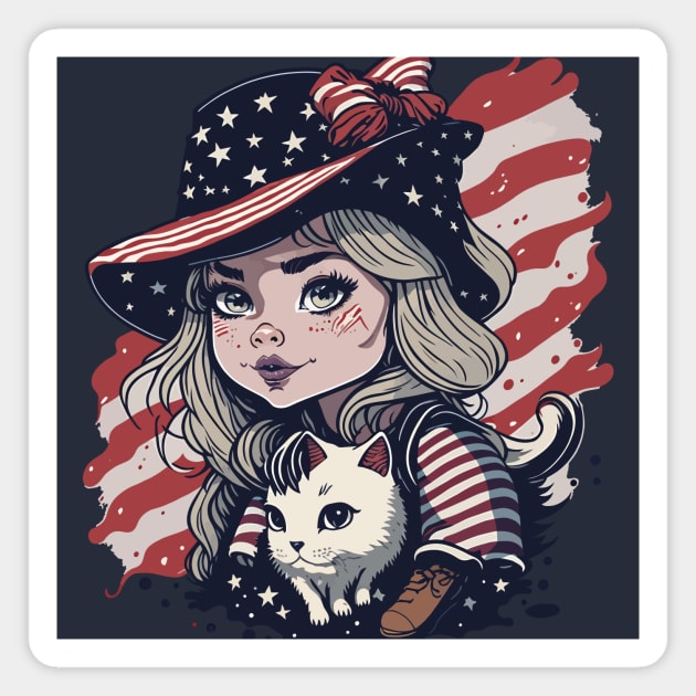 Patriotic Cat Mother Magnet by By_Russso